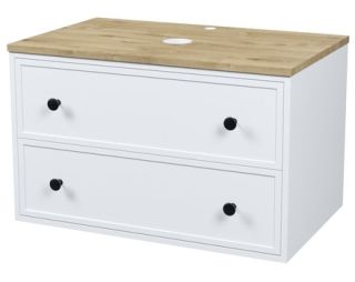 Тумба подвесная IDDIS Torr TOR80WVi95K со столешницей 80см дуб верона/белый матовый